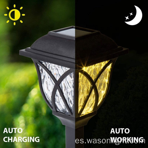Wason 2/6 Pack LED impermeable Auto/APAGADO Solar Pathway Pathway Stake Garden Light para el patio del patio y la pasarela